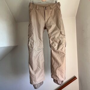 Burton Baggy Snowboard Pants Small Tan Dryride Cargo Ski Mountain Utility Mens